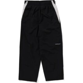 Mens Black Nylon Loose Fit Track Pants