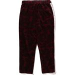 Mens Burgundy Solid Camo Relaxed Fit Track Pants