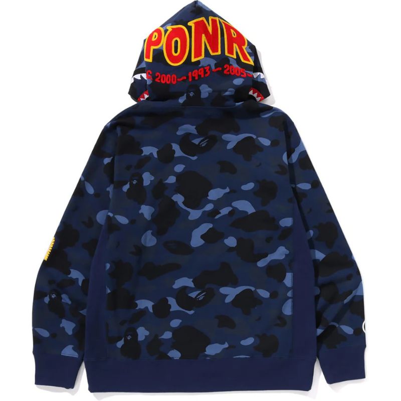 NAVY COLOR CAMO SHARK PULLOVER HOODIE FOR MENS