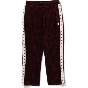 Solid Camo Velour Metal One Point Relaxed Fit Track Pants
