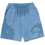 hand dye sweat shorts blue
