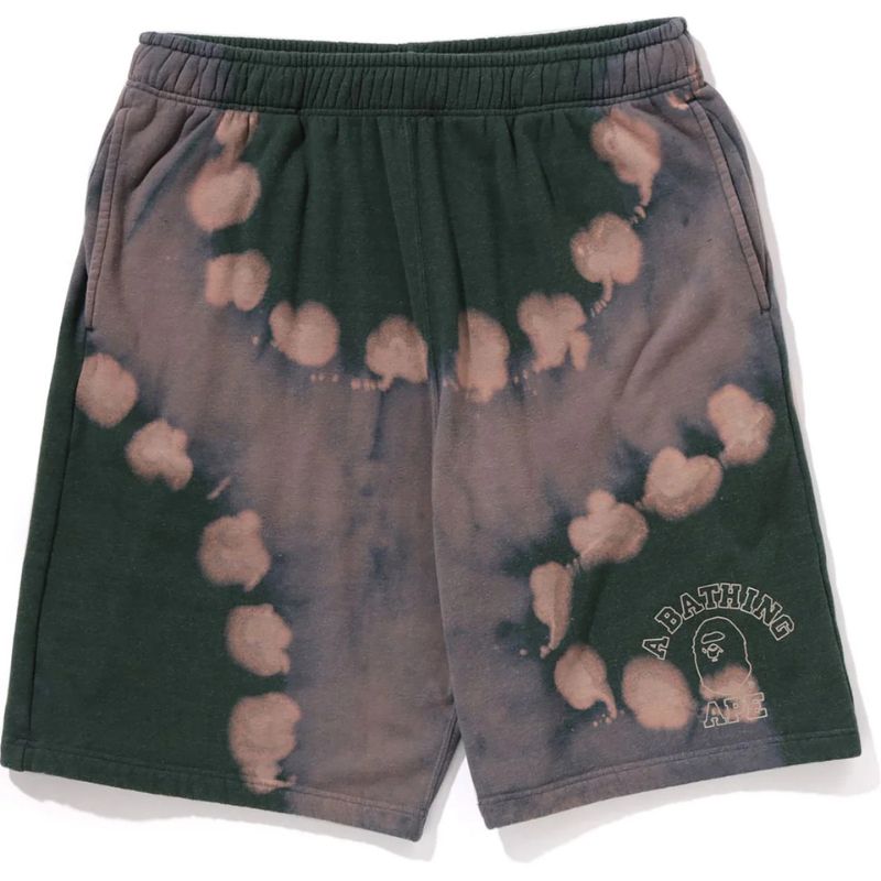 hand dye sweat shorts green