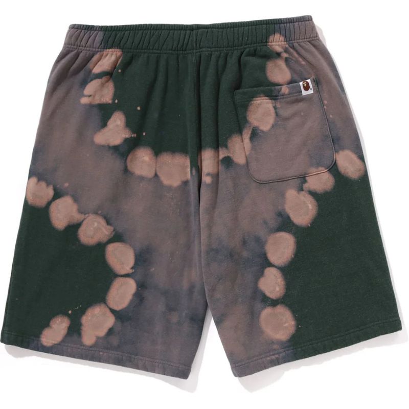 green relaxed fit shorts mens