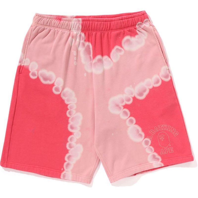 hand dye sweat shorts red