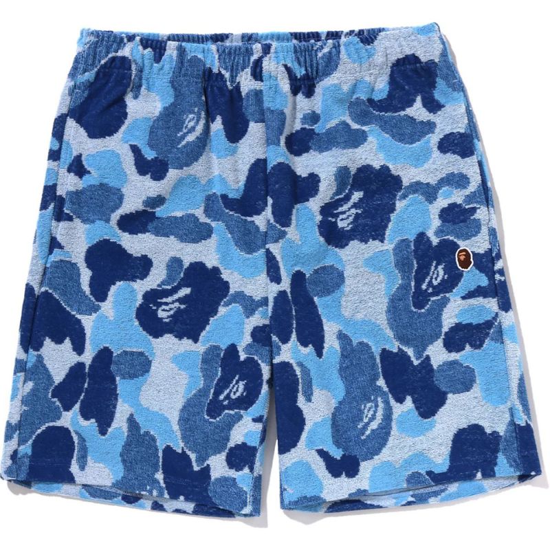 abc camo pile shorts blue