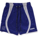 solid camo multilogo shorts blue