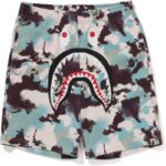 map camo shark shorts multi