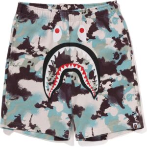 Mens Multi Map Camo Regular Fit Shark Sweat Shorts