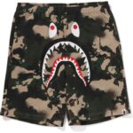 map camo shark shorts green