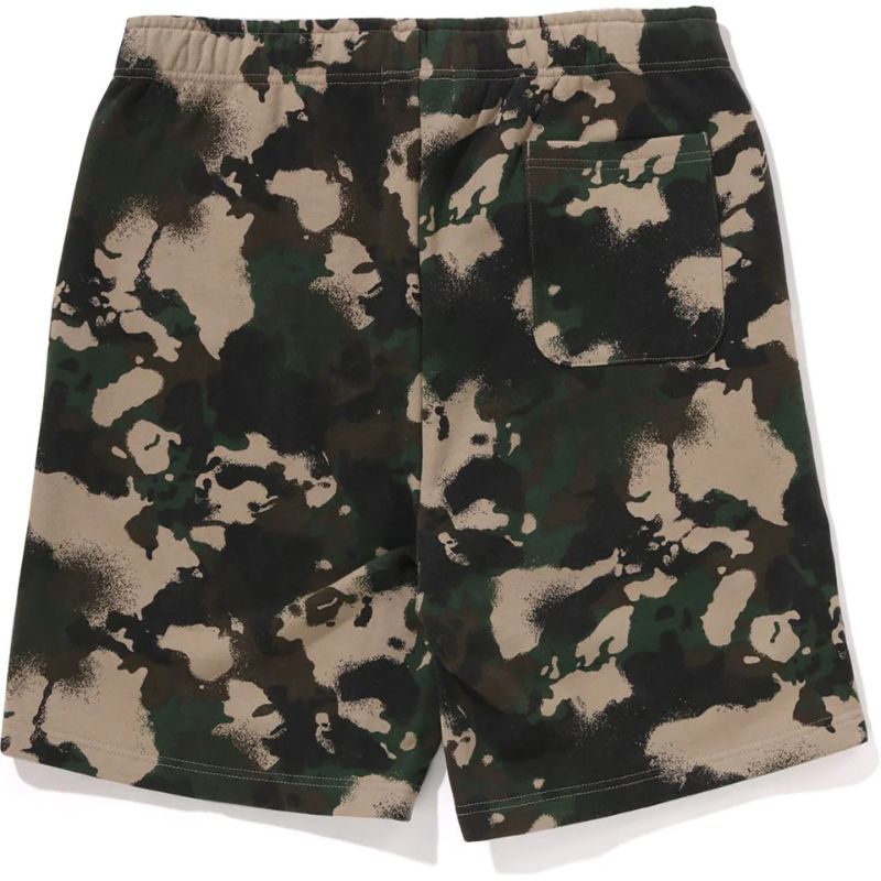 green regular fit sweat shorts mens