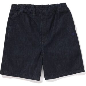 Mens Indigo One Point Relaxed Fit 13oz Denim Shorts