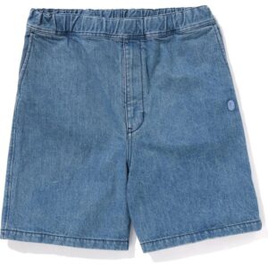 Mens Light Indigo One Point Relaxed Fit 13oz Denim Shorts
