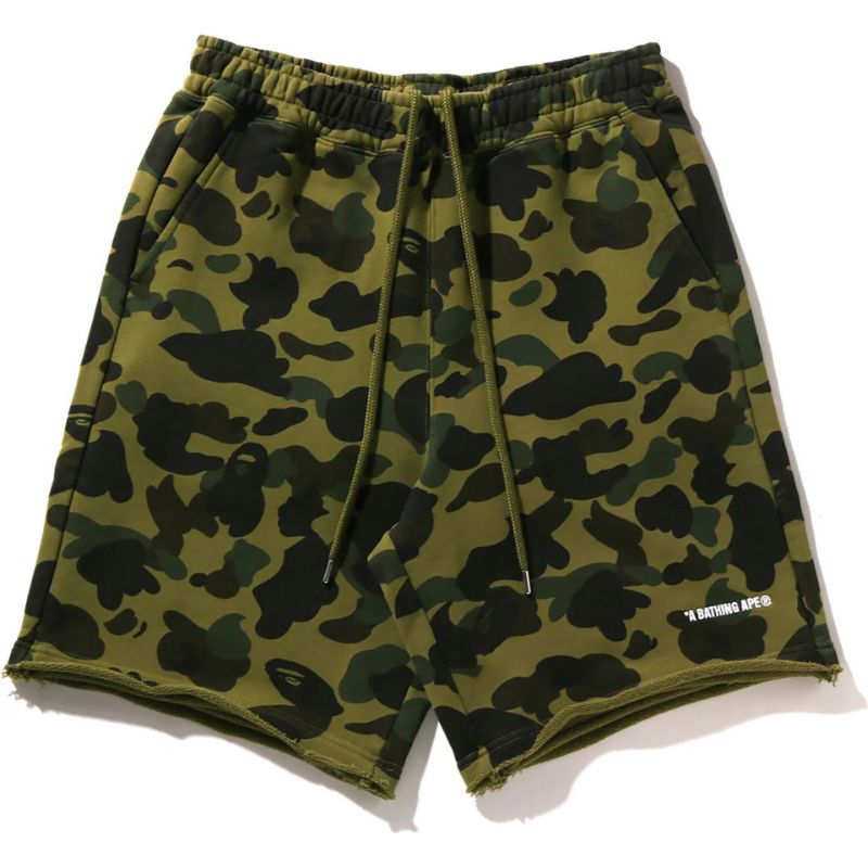 1st camo heavy washed shorts green