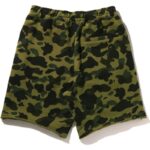 green relaxed fit sweat shorts mens