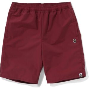 Mens Burgundy Ape Head Beach Shorts