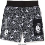 bape xbox camo shorts black