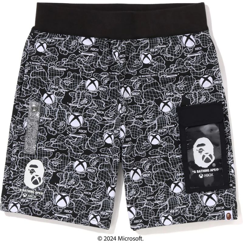 bape xbox camo shorts black