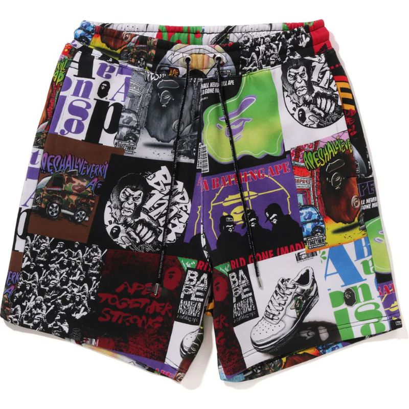 bape album monogram shorts multi