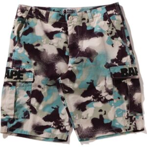 Mens Multi Map Camo Regular Fit Cargo Shorts