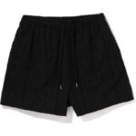 embroidery relaxed shorts black