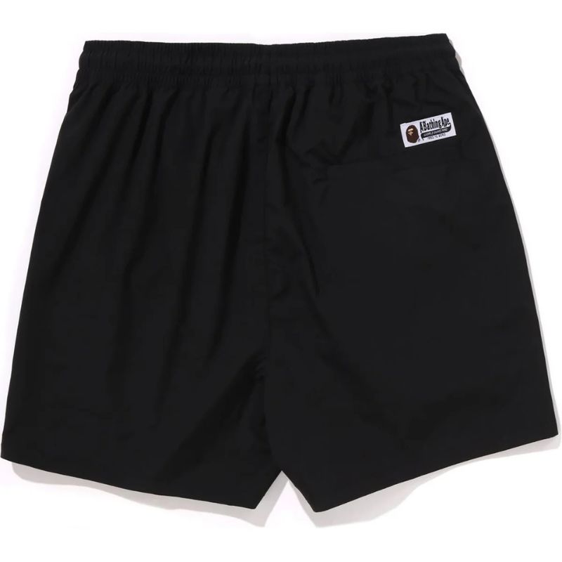 black relaxed fit water shorts mens
