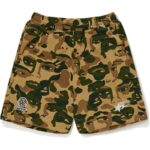 green camo sweat shorts mens