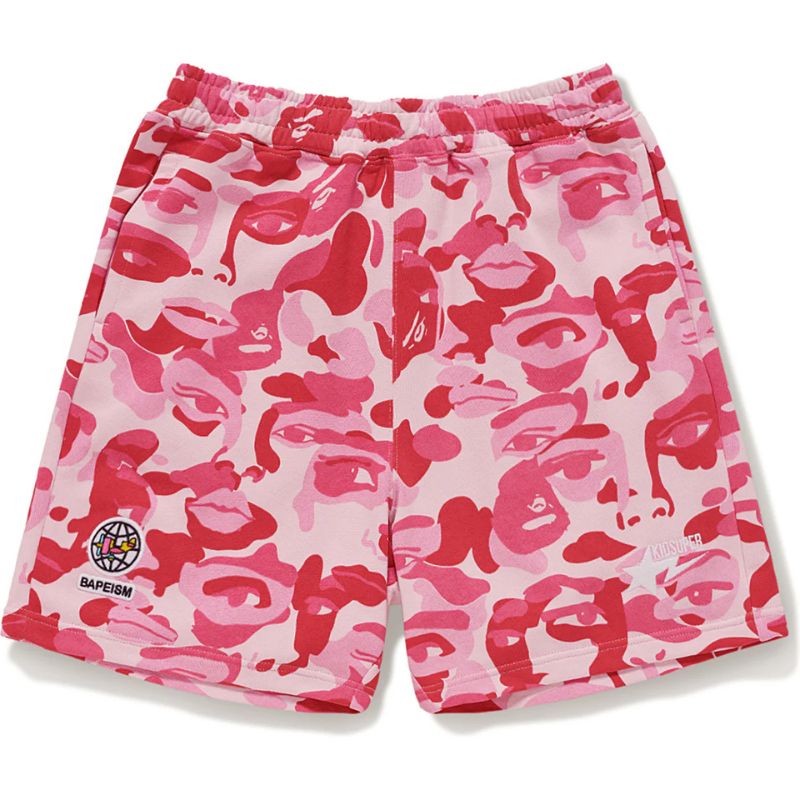 pink camo sweat shorts mens