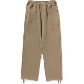 bathing ape logo sweatpants beige