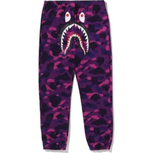 color camo shark sweatpants purple