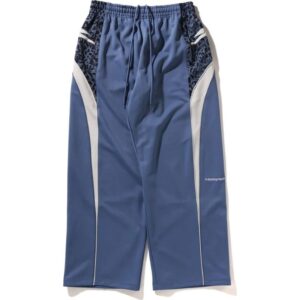wild leopard track pants navy