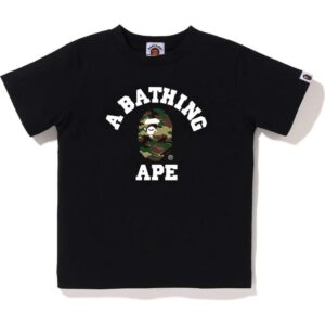 Kids Glitch Camo College Tee Black Green