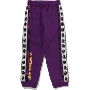 Kids Color Camo Tape Pants Purple