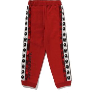 Kids Color Camo Tape Pants Red