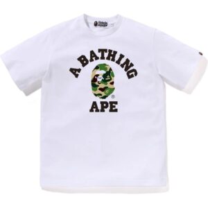 Kids ABC Camo College Tee White Green