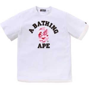 Kids ABC Camo College Tee White Pink