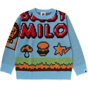 Kids Milo Game Wool Sweater Sax