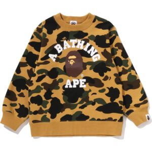 Kids Camo College Sweatshirt Yellow
