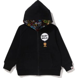 Kids Milo Reversible Zip Hoodie Black