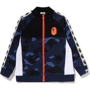 Kids Color Camo Tape Track Jacket Navy