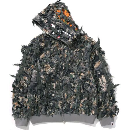 Cropped Shark Hoodie Ladies Brown
