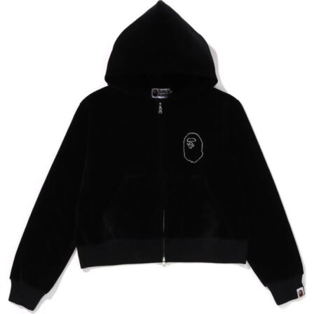 Crystal Stone Ape Head Black Hoodie