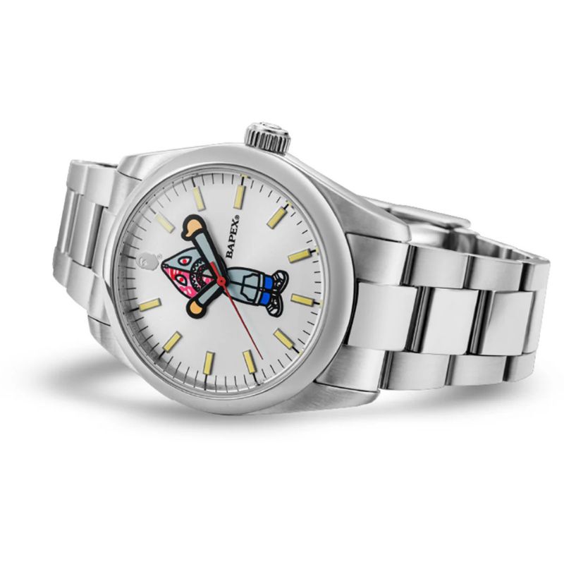 Mens Bapex Shark Silver
