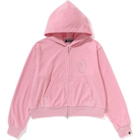 Pigment Dyed Cropped Pink Hoodie