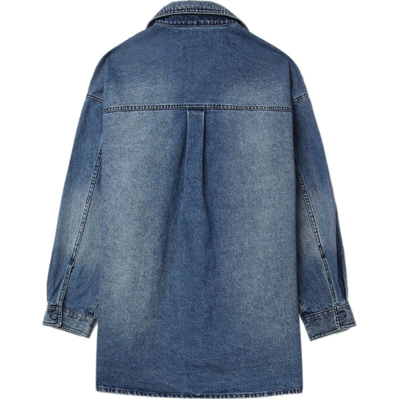 ladies denim shirt blue white