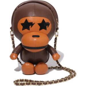 Baby Milo Plush Doll Shoulder Bag Ladies Brown